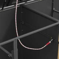 Mülltonnenbox mit Klappdeckeln und frontöffnenden Türen, für 4×120–240 l , 264x84.5x118 cm, Grau+Naturfarbe(m-12)