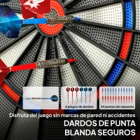 SPORTNOW Diana Electrónica con 6 Dardos y 24 Puntas Blandas Pantalla LED 34 Juegos y 2235 Programas 60,5x45,5x3,6 cm Multicolor(m-8)