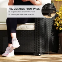 Outsunny 2 Seater Rattan Sofa, Outdoor Garden Sofa with Deep Seat, Cushions, Wide Armrests for Patio, Balcony, Porch, Black(m-8)