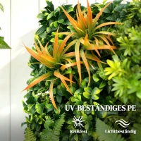 Outsunny Graswandpanelen, 100 x 100 cm kunstgraswand-decoratie met verbindingsbinders, groene achtergrond, groen(m-5)