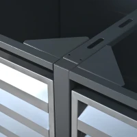 Mülltonnenbox mit hydraulischem Klappdeckel, zweiteiliges Design für 2 Mülltonnen, 132x80x118,5 cm, Grau+Naturfarbe(m-11)