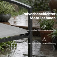 Outsunny Gartenbank 2-Sitzer wetterfest Metall Outdoor Sitzbank mit atmungsaktivem Sitz gebogen Armlehnen 112 x 66 x 80 cm Grau(m-6)