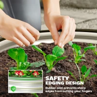 Outsunny Set de 2 Paturi inaltate pentru Gradina, Jardiniera inaltata pentru Exterior cu Margine de Protectie(m-5)