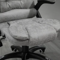 Vinsetto Massage Recliner Chair Heated Office Chair with Six Massage Points Microfiber Cloth 360° Swivel Wheels Grey(m-11)