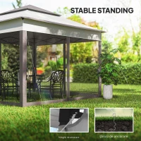 Outsunny pavilion pliabil cu pereți laterali, gri, 3,25 x 3,25 x 2,7 m(m-4)