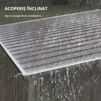 Outsunny Căsuță de Grădină din Metal 1.5x2m Ușă Glisantă Gri Deschis(m-6)