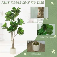 HOMCOM 180cm Artificial Fiddle Leaf Fig Tree - Green(m-4)