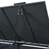 Mülltonnenbox mit hydraulischem Klappdeckel, zweiteiliges Design für 2 Mülltonnen, 132x80x118,5 cm, Grau+Naturfarbe(m-12)