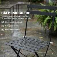 Outsunny Set de 2 Scaune de Grădină Pliabile cu Șezut cu Lamele(m-6)