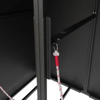 Mülltonnenbox mit Pflanztrog, für 4 Mülltonnen, Frontzugang mit Schloss und Griff, 264x80x124 cm, Grau+Naturfarbe(m-11)