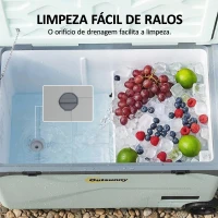 Outsunny Frigorífico Portátil Elétrico 42,5L com Compressor Controlo por App Rodas Alça Barra -20℃ a 20℃ e Suporte para Telemóvel Verde(m-9)