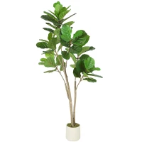 HOMCOM 150cm Artificial Ficus Tree - Green(m-12)