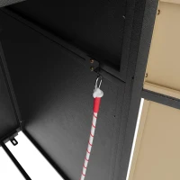 Doppel-Mülltonnenbox, 2‑fach Abfalltrennsystem, 132x80x124 cm, Grau+Naturfarbe(m-10)