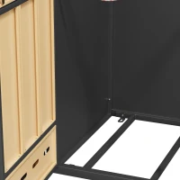 Mülltonnenbox mit Klappdeckeln und frontöffnenden Türen, für 4×120–240 l , 264x84.5x118 cm, Grau+Naturfarbe(m-9)