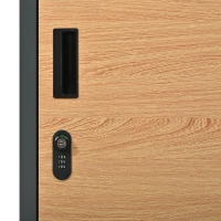 Paket- und Briefkasten mit integriertem Blumentrog, 50x37x118,5 cm, Grau+Naturfarbe(m-11)