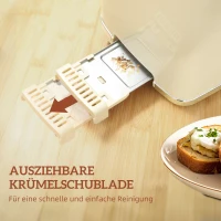 HOMCOM Wasserkocher und Toaster-Set mit LED-Touchscreen, 1,7 L, 2 Toasterschlitze, verschiedene Modi und Funktionen, Cremeweiß(m-8)