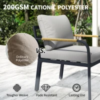 Outsunny 7 Seater Garden Furniture Set, Metal Garden Sofa Set with Cushions, Outdoor Furniture Conversation Sets, Light Grey(m-5)