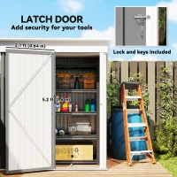 Outsunny Metal Garden Shed, Outdoor Lean-to Shed for Tool Motor Bike, with Adjustable Shelf, Lock, Gloves, 5'x3'x6', Grey(m-7)