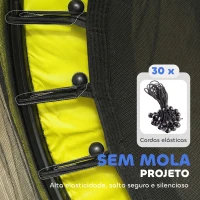 HOMCOM Cama Elástica Infantil Ø140 cm para Crianças dos 3-10 Anos com Rede de Segurança, Suporta até 50 kg, para Interior e Exterior, Amarelo(m-6)