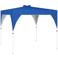 Outsunny Carpa Plegable Pop-up 3x3 m con Bloqueo Central Altura Ajustable Bolsa Transporte con Ruedas y Sacos de Arena Azul(m-1)