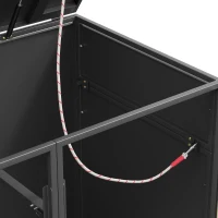 Mülltonnenbox mit Belüftungslöchern, für 2x 120–240 l und den Außenbereich geeignet, 132x84,5x118 cm, Grau+Naturfarbe(m-11)