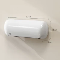 HOMCOM Chauffage mural en céramique 1000/2000W, radiateur électrique, ventilateur, thermostat, minuterie, 50x19x14cm, blanc(m-3)