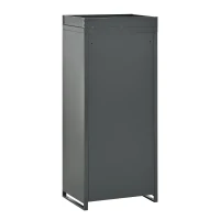 Paket- und Briefkasten mit integriertem Blumentrog, 50x37x118,5 cm, Grau+Naturfarbe(m-7)