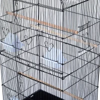 HOMCOM Cage à oiseaux avec mangeoires perchoirs 48 x 36 x 91 cm noir(m-8)