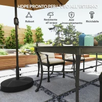 Outsunny Base per Ombrellone Riempibile con Acqua 25kg/Sabbia a 30 kg, per Pali di Ombrelloni da Ø36/38/48 mm, Nero(m-6)