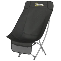 Outsunny Camping Chair for Adults Heavy Duty Folding Camp Chair with Side Pocket and Carry Bag Black(m-11)