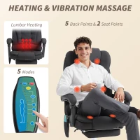 Vinsetto Six-Point Massage and Heated Office Chair - Black(m-4)