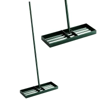 Outsunny Lawn Levelling Rake, 76 x 26 cm Lawn Leveller Lute with 169 cm Handle for Grass Soil Sand Yard Golf Course(m-10)