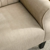 HOMCOM Upholstered Accent Chair with Rolled Arms and Wood Legs, Armchair for Living Room Bedroom, Beige(m-11)