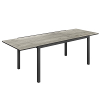 Outsunny Tavolo da giardino allungabile tavolo da esterno 6 - 8 persone bordo in alluminio e struttura in acciaio 160/240 cm grigio