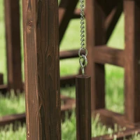 PawHut Área de juegos de madera, Perchero de madera para gallinas, con columpio, escalera, plataformas, 82 x 60 x 55 cm, marrón(m-5)