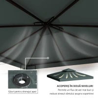 Outsunny Acoperis de Schimb pentru Foisor 3x3m, Prelata(m-6)