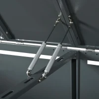 Mülltonnenbox mit hydraulischem Klappdeckel, abschließbaren Türen und zwei Fächern, 132x80x118,5 cm, Grau+Naturfarbe(m-11)