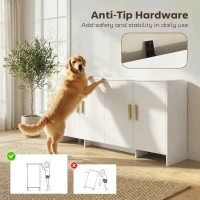 HOMCOM Sideboard für Küche mit 4 Fächern 4 Soft-Close-Türen TV-Möbel bis 183 cm 152x40x80 cm Weiß(m-4)