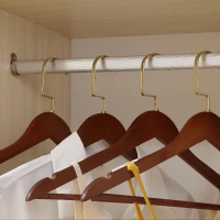 HOMCOM Open Wardrobe on Wheels, Bedroom Wardrobe with Clothes Hanging Rail, 3 Storage Shelves, Mobile Garment Rack for Cloakroom, Hallway, Maple Wood-Effect(m-9)