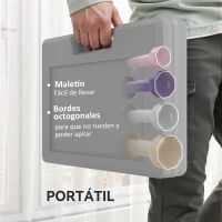 HOMCOM Juego de Mancuernas de 8 Piezas 2x0,5 kg 2x1 kg 2x1,5 kg 2x2 kg Antideslizantes y Estuche de Transporte Multicolor(m-6)