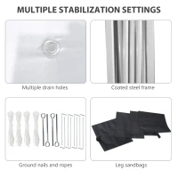 Outsunny 3 x 3 m Pop Up Gazebo, UPF 30+ Party Tent with 2 Sidewalls, Weight Bags and Wheeled Bag, Light Grey(m-7)