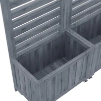 Pflanzkübel mit Spalier, 2 große Pflanzkästen und 2 Gartenspaliere als Kletterhilfe, 102,5 x 32 x 152,5 cm, Grau(m-10)