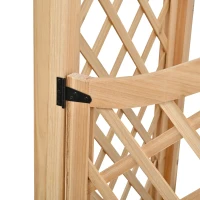 Pflanzkübel mit Spalier und Torbogen, 3‑in‑1-Design – Torbogen mit Rankgitter, 194x50x194 cm, Naturfarbe(m-11)