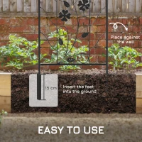 Outsunny Zestaw 2 metalowych podpór do roślin, kratka ogrodowa(m-5)