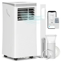 HOMCOM Aire acondicionado portátil 10000BTU, aire acondicionado portátil 4 en 1 refrigeración deshumidificador ventilador modo noche, blanco(m-7)