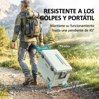 Outsunny Nevera Portátil Eléctrica 42,5L con Compresor Control por App Ruedas Asa Barra -20℃ a 20℃ y Soporte para Móvil Verde(m-7)