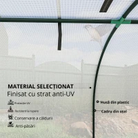 Outsunny Seră, seră din folie rezistentă la iarnă cu ușă cu fermoar rulabilă 395 x 100 x 80 cm Alb(m-5)