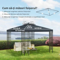 Outsunny Acoperis de Schimb pentru Foisor 3x3m, Prelata(m-2)