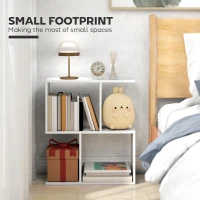 HOMCOM Side Table, Narrow End Table with Storage Shelves, S-Shaped, 3-Tier, 50W x 19.5D x 58H cm, White(m-4)