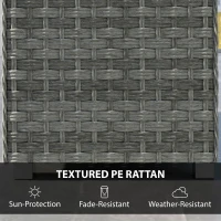 Outsunny Outdoor Coffee Table with Storage Shelf, PE Rattan Side Table with Slatted Top and Foot Pads, Grey(m-4)